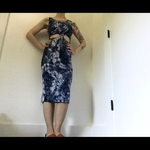 Forever 21 Marble Blue Tye-Dye Tank Top Dress